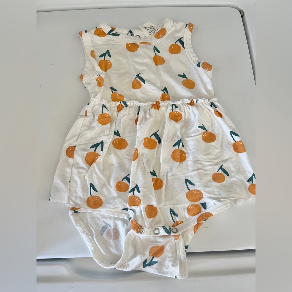 SpearmintLOVE Orange Skirted Tank Bodysuit 12-18m VGUC